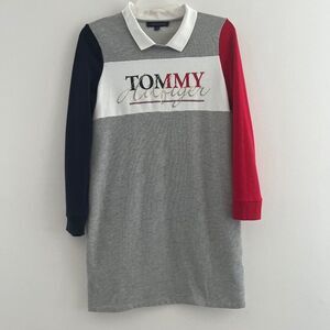 TOMMY HILFIGER Women Dress midi long sleeve Polo button up Cotton